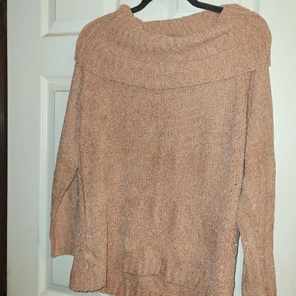 LARGE PINK I-N-C Womens Chenille Knit